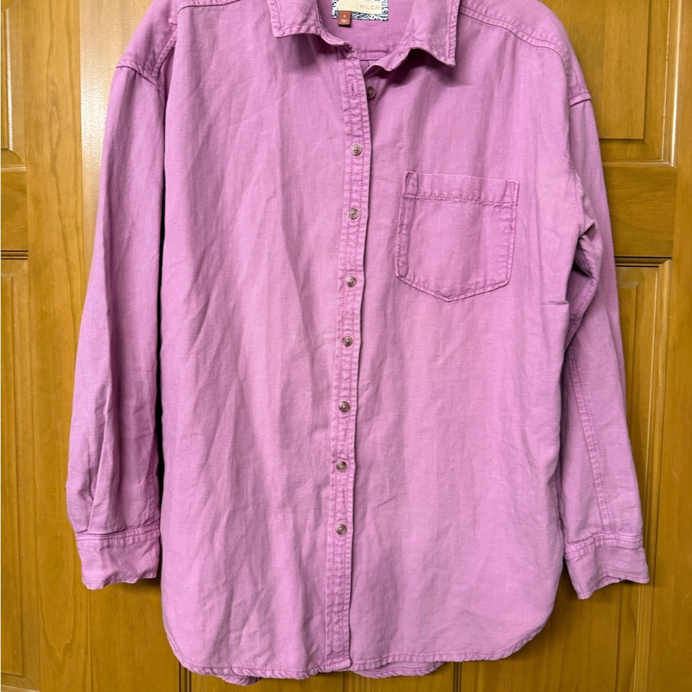 Pilcro (Anthropologie) Pink Linen Shirt